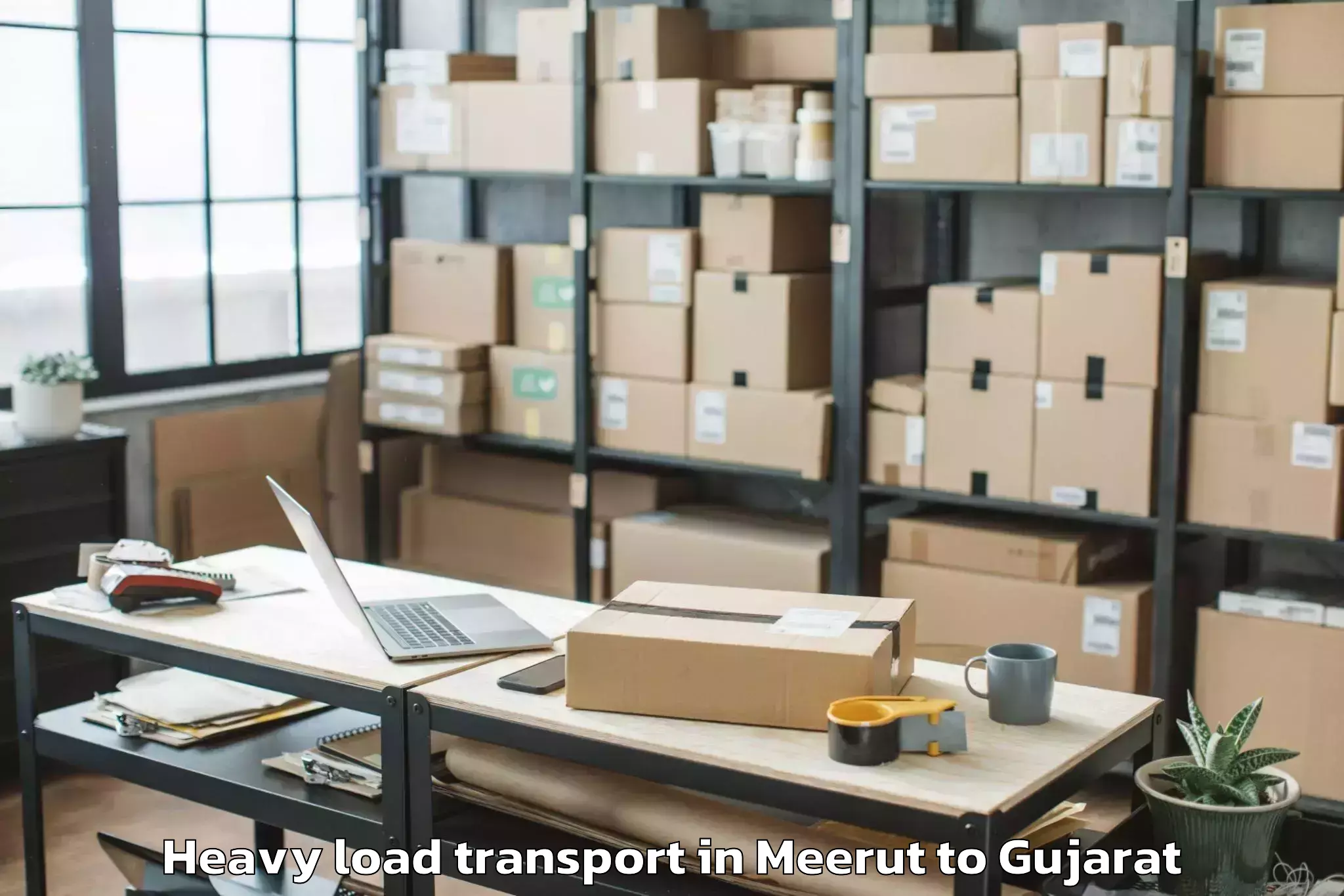 Top Meerut to Amreli Heavy Load Transport Available